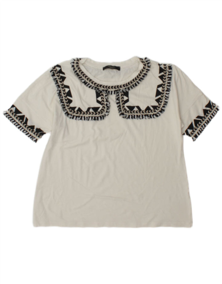 T-shirt pour femme Max Mara UK 12 Medium Blanc