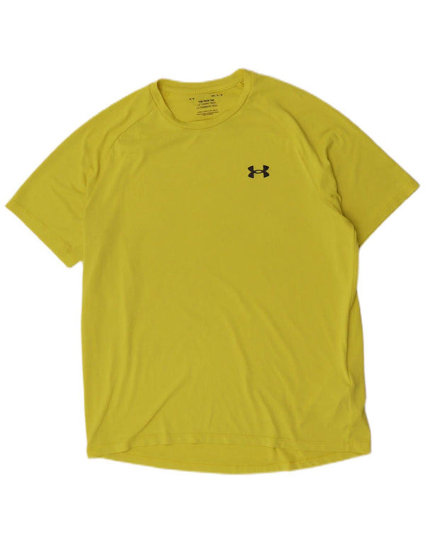 Under Armour Herre Kortærmet Regular T-Shirt Top Medium Gul Polyester
