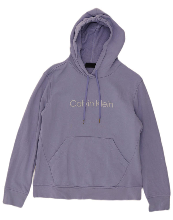 Maglione con cappuccio grafico da donna Calvin Klein UK 14 viola medio