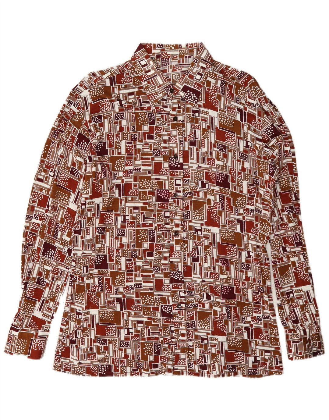 Vintage Mens Shirt Large Multicoloured Geometric