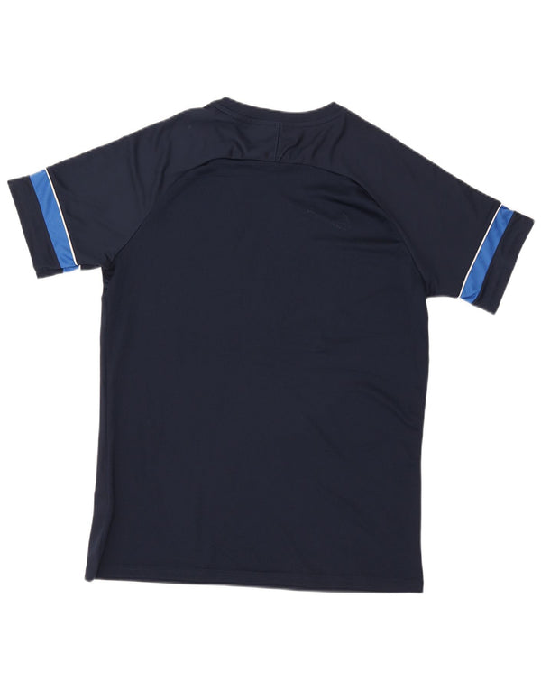 Nike Mens Dri Fit T-Shirt Top Large Navy Blue Colourblock Polyester