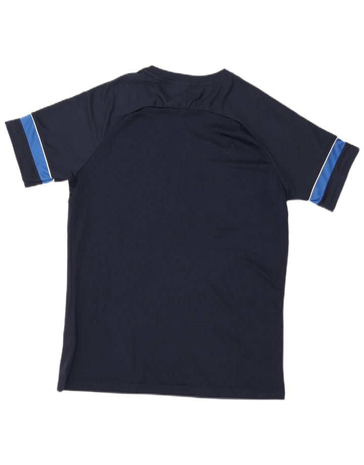 Nike Mens Dri Fit T-Shirt Top Large Navy Blue Colourblock Polyester