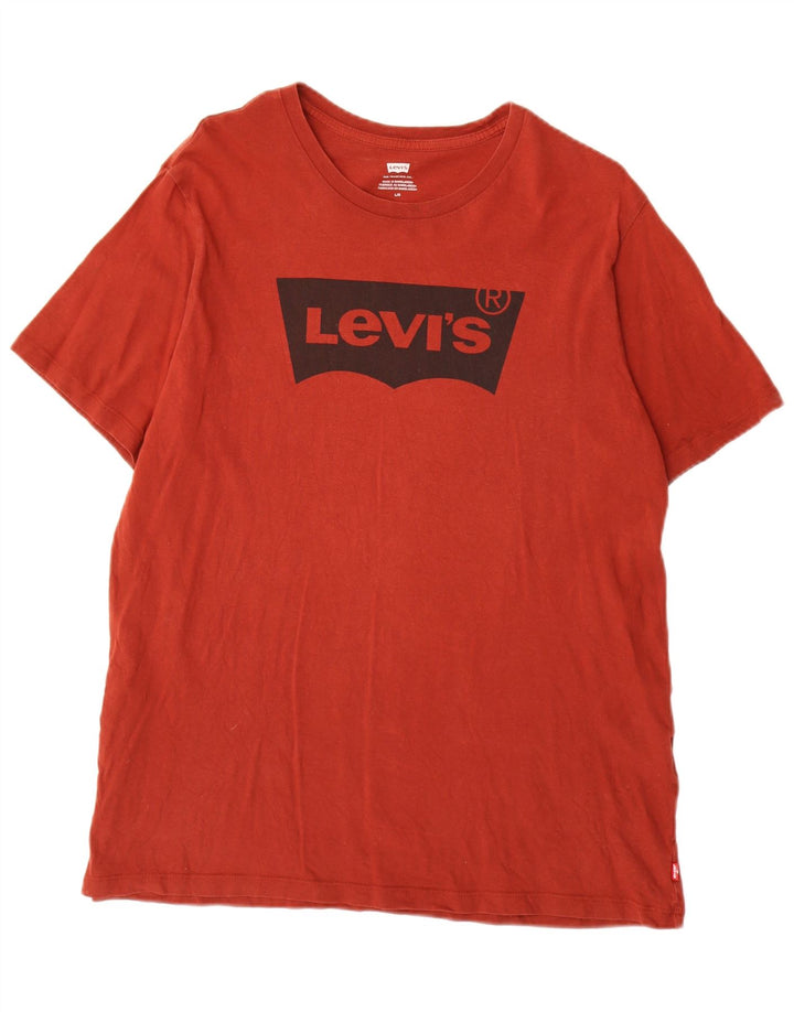 Levi's T-Shirt Graphique Homme Rouge Large Coton