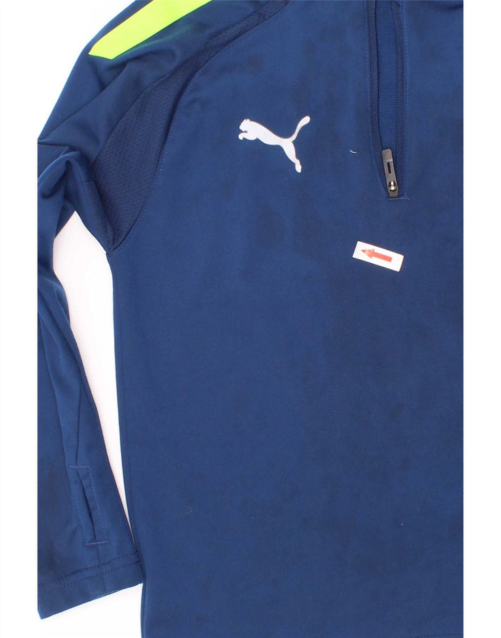 Puma Boys Zip Neck Pullover Træningsdragt Top 5-6 år Blå