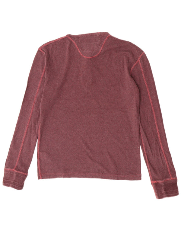 Top da uomo slim fit Superdry a maniche lunghe in cotone marrone rossiccio