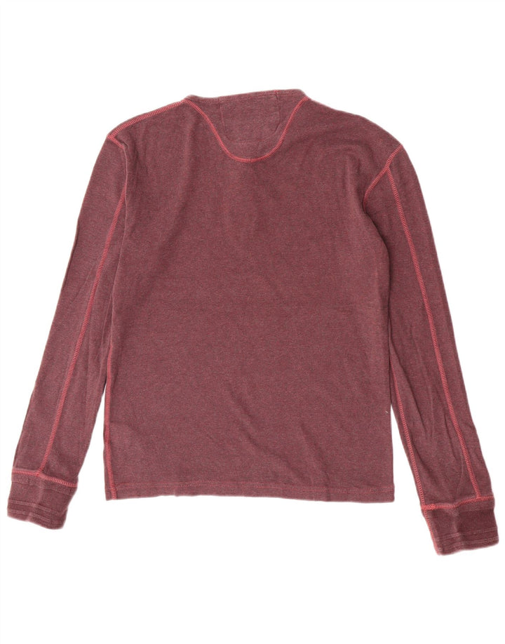 Superdry Mens Slim Fit Top Long Sleeve Large Maroon Cotton