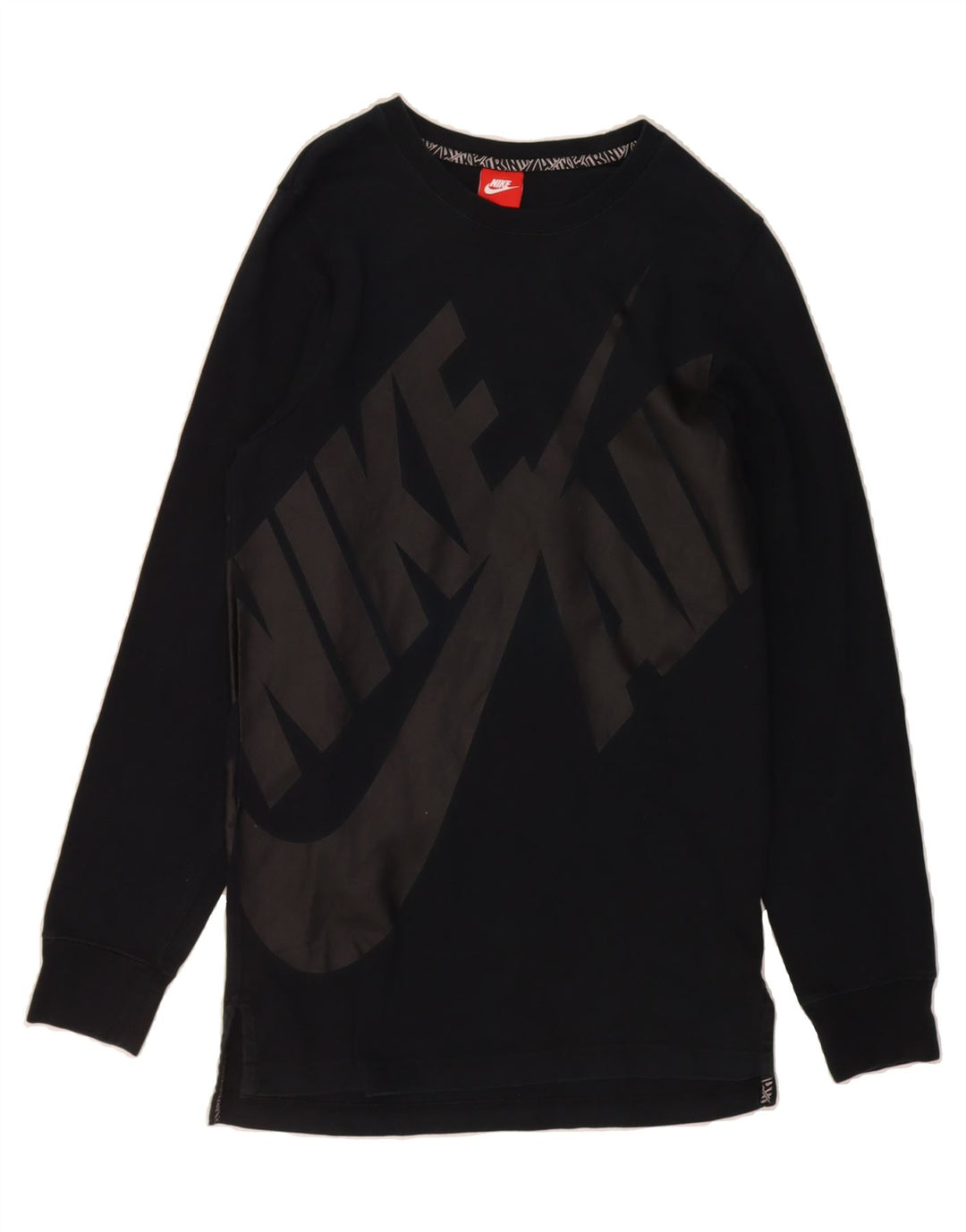 NIKE Mens Graphic Top Long Sleeve Small Black Vintage Nike and Second-Hand Nike from Messina Hembry 