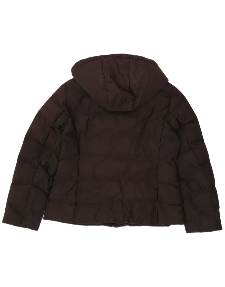 Giacca imbottita con cappuccio da donna Zara UK 16 grande poliestere nero