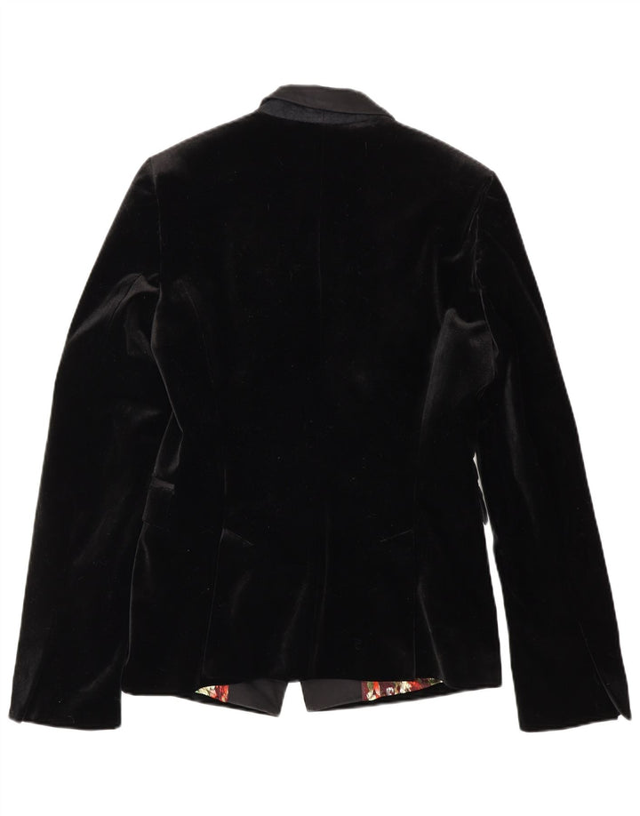 Jesire Womens Double Breasted Blazer Jacket UK 8 Small  Black Polyester