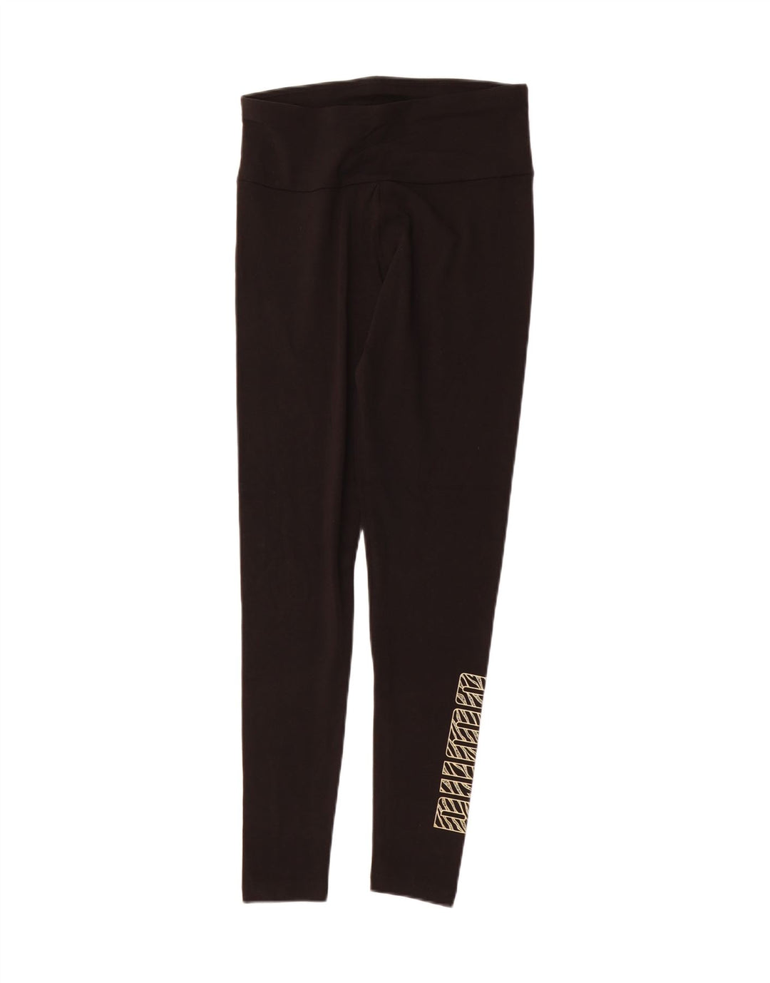 PUMA Womens Graphic Leggings UK 12 Medium Black Cotton Vintage Puma and Second-Hand Puma from Messina Hembry 