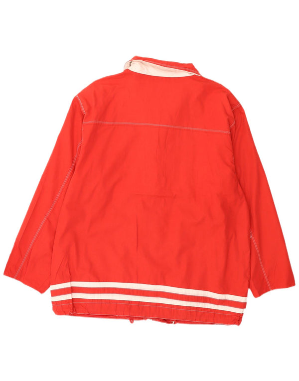 vintage Womens Yachting Veste utilitaire surdimensionnée EU 42 Grand Rayé Rouge