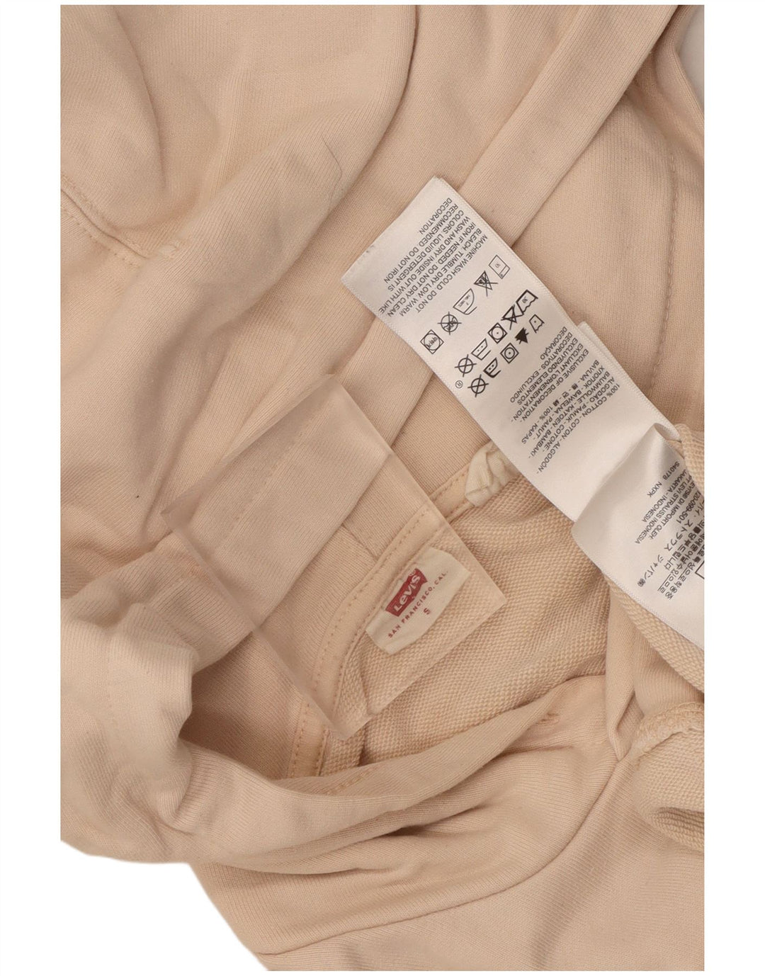 Levi's Mens Hoodie Jumper Small Beige Cotton