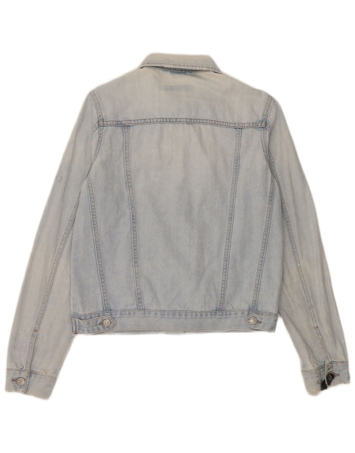 Topshop Damen Jeansjacke UK 10 Small Blaue Baumwolle