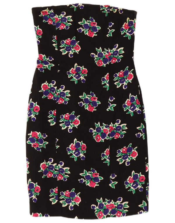Max Mara Rochie pentru femei fără bretele UK 12 Medium Black Floral Bumbac