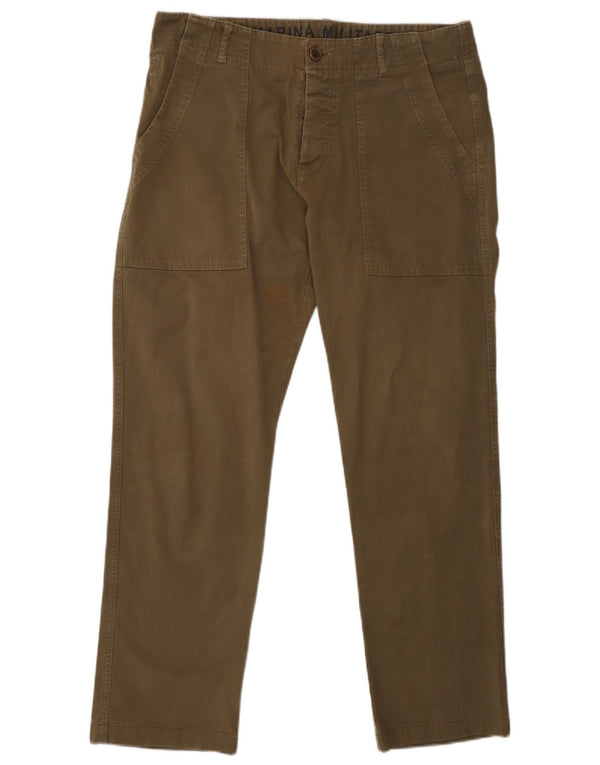 Marina Militare Mens Slim Cargo Trousers IT 48 Medium W30 L29 Khaki Cotton