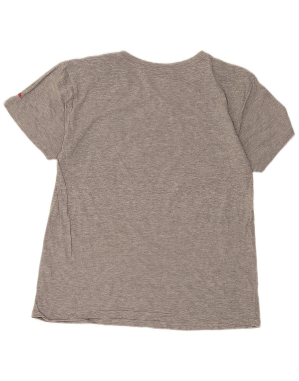 T-shirt grafica da donna Lotto Top UK 16 Large in cotone grigio