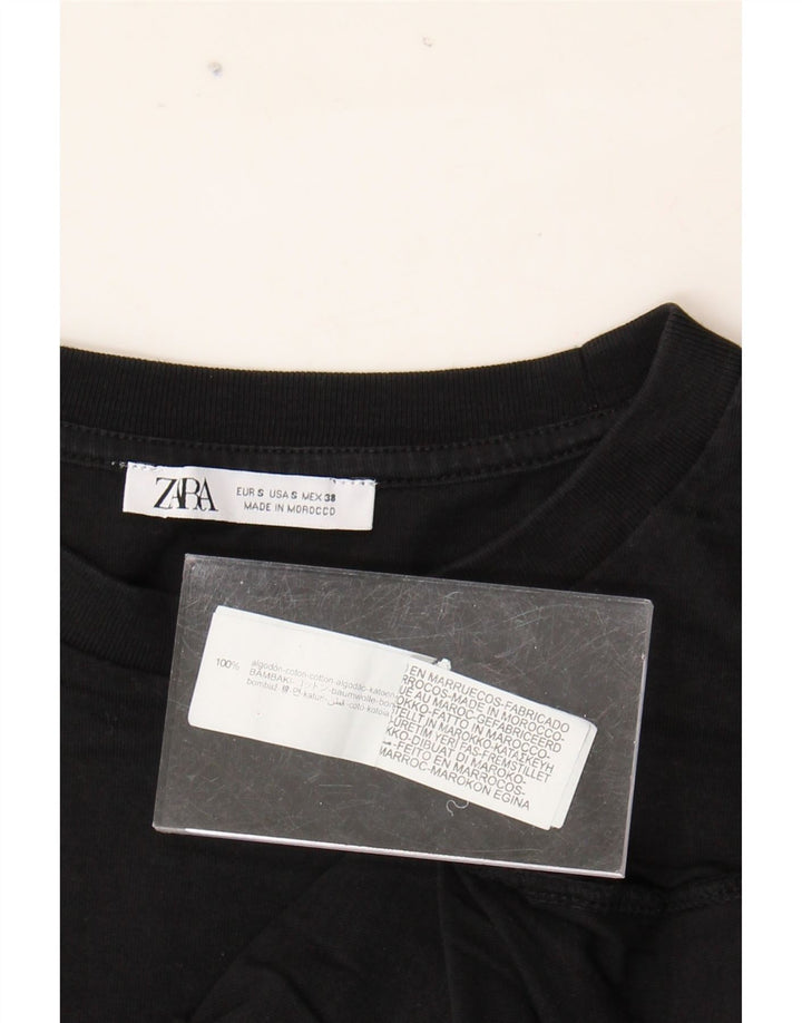 ZARA Mens Graphic T-Shirt Top Small Black Vintage Zara and Second-Hand Zara from Messina Hembry 