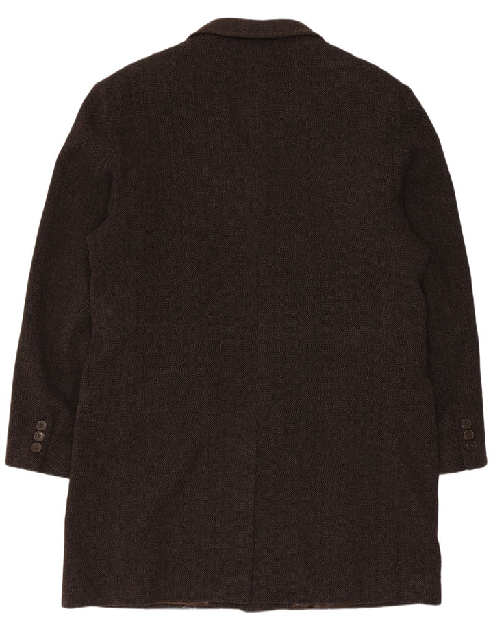 Conbipel Mens Chesterfield Coat IT 54 XL Brown Herringbone Wool