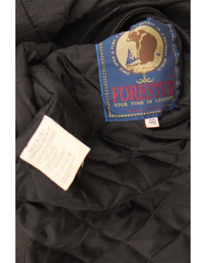 Chaqueta tipo blazer de cuero con 3 botones para hombre Forester IT 48 Medium Black