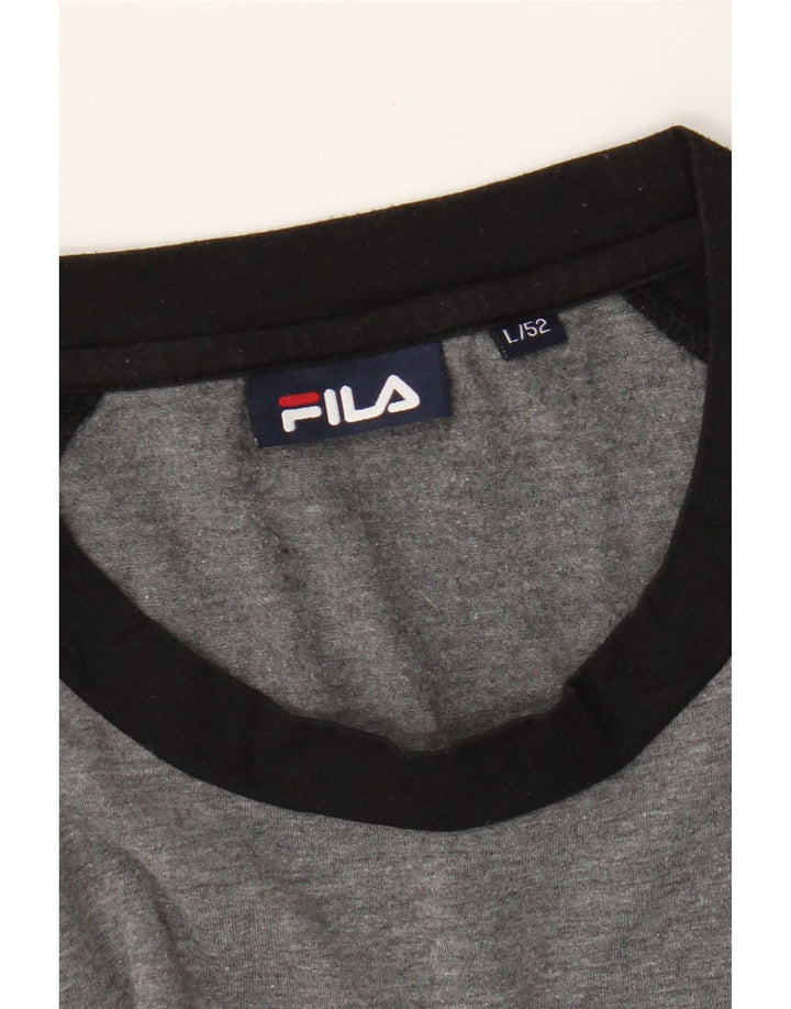 Fila Mens Graphic Top Long Sleeve IT 52 Large Grey