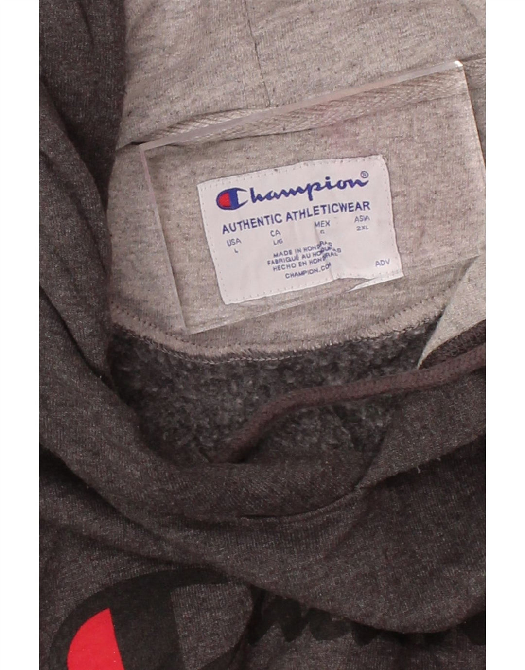 CHAMPION Mens Graphic Hoodie Jumper Large Grey Vintage Champion and Second-Hand Champion from Messina Hembry 