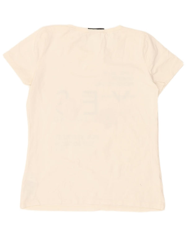 Tricou grafic Liu Jo pentru femei Top IT 44 Bumbac alb mediu mediu