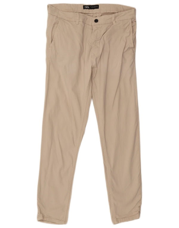 Zara Pantalon Chino Slim Homme EU 44 Large W34 L29 Beige
