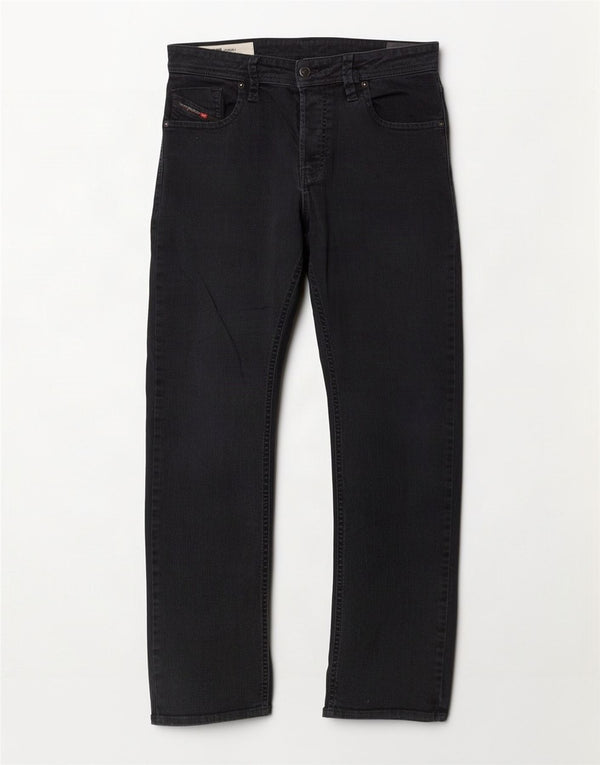Diesel Vaqueros Rectos Para Hombre W34 L31 Algodón Negro