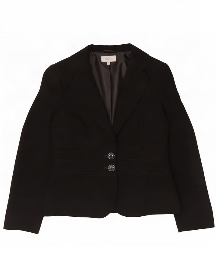 Giacca blazer a 2 bottoni Marks & Spencer da donna UK 12 poliestere nero medio