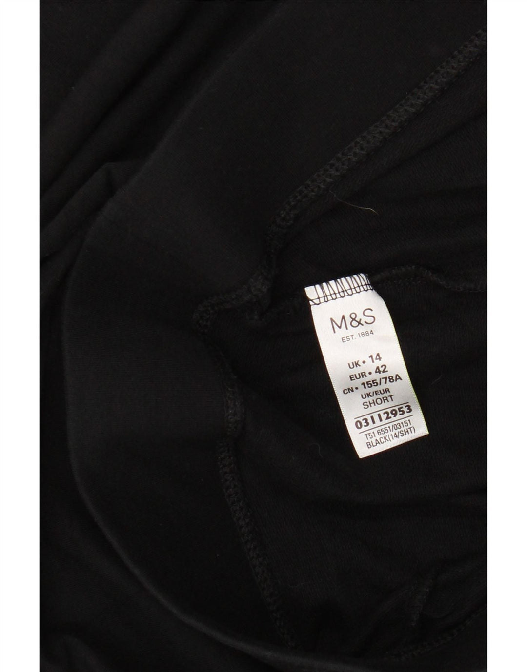 MARKS & SPENCER Womens Leggings UK 14 Large  Black Cotton