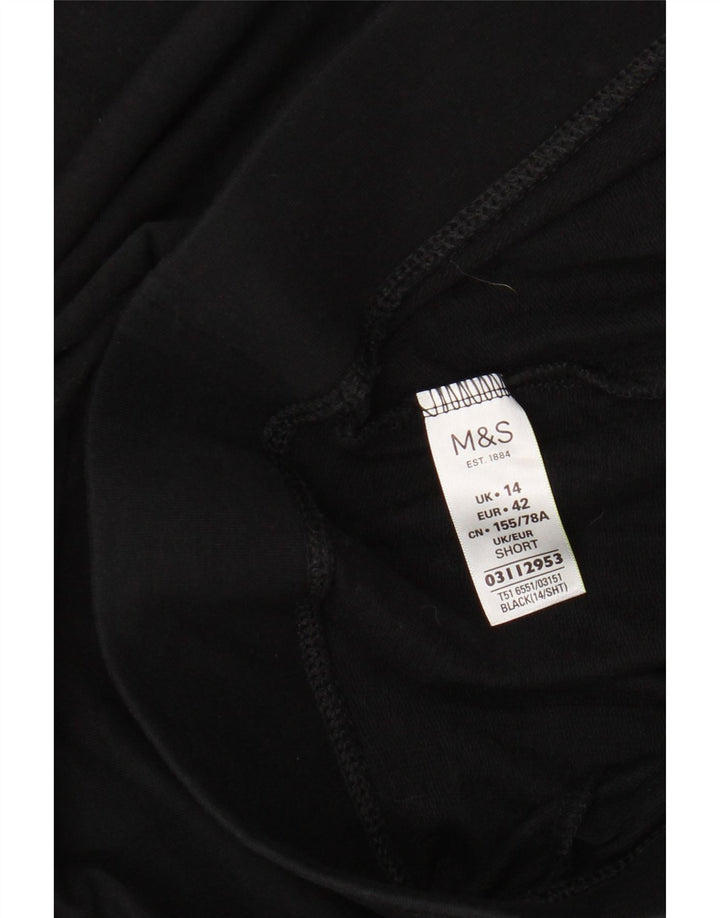 MARKS & SPENCER Womens Leggings UK 14 Large  Black Cotton