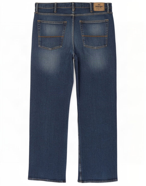 Wrangler Mens Straight Jeans W36 L30 Azul Algodão