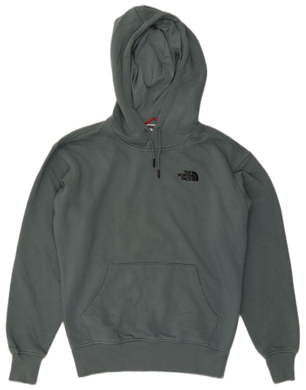 The North Face Mens Hoodie Jumper Medium Blue Cotton