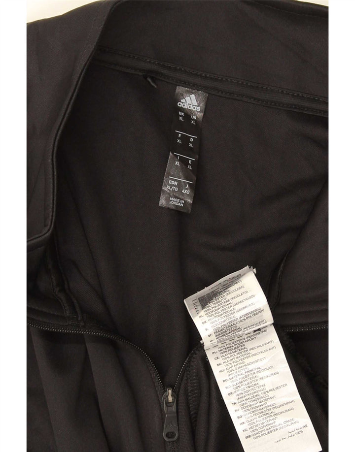 Adidas Mens Zip Neck Top Long Sleeve XL Black Polyester
