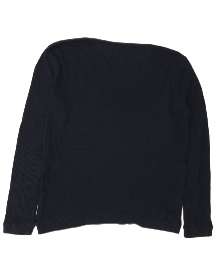 Zara Mens Boat Neck Jumper Sweater Medium Navy Blue
