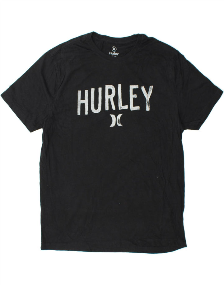 HURLEY Mens Graphic T-Shirt Top Medium Black Cotton Vintage Hurley and Second-Hand Hurley from Messina Hembry 
