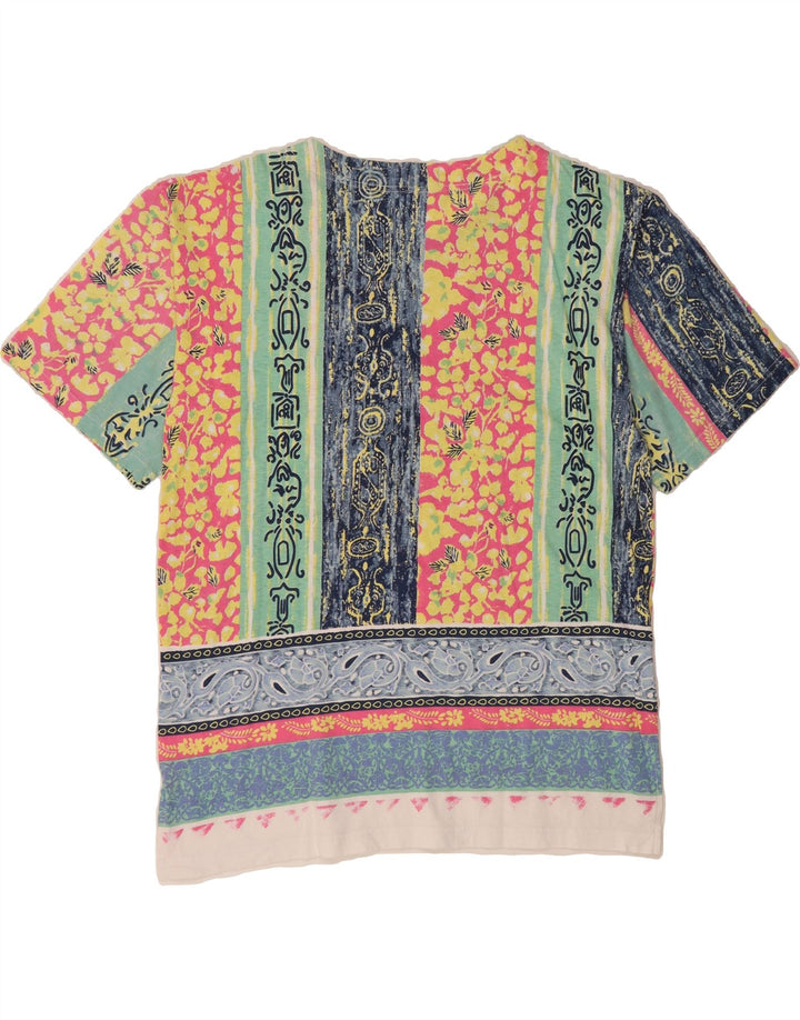 VINTAGE Womens Blouse Top UK 12/14 Medium Multicoloured Striped Cotton Vintage Vintage and Second-Hand Vintage from Messina Hembry 