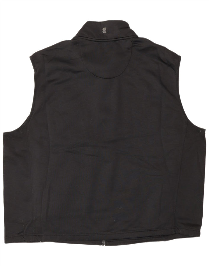 Izod Mens Sleeveless Tracksuit Top Jacket 3XL Black Polyester