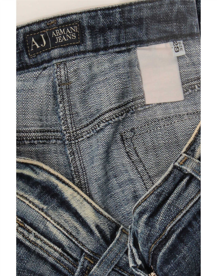 Женские потертые узкие джинсы Armani W29 L29 Темно-синие