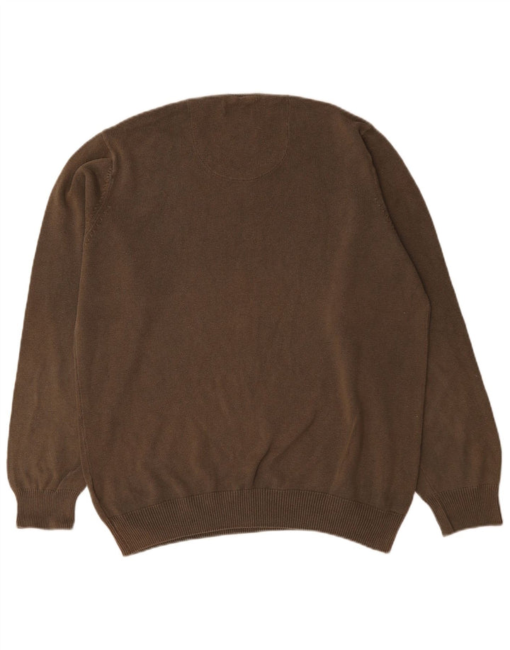 Marks & Spencer Herren Blauer Harbor-Pullover mit Rundhalsausschnitt, Größe L, Braun