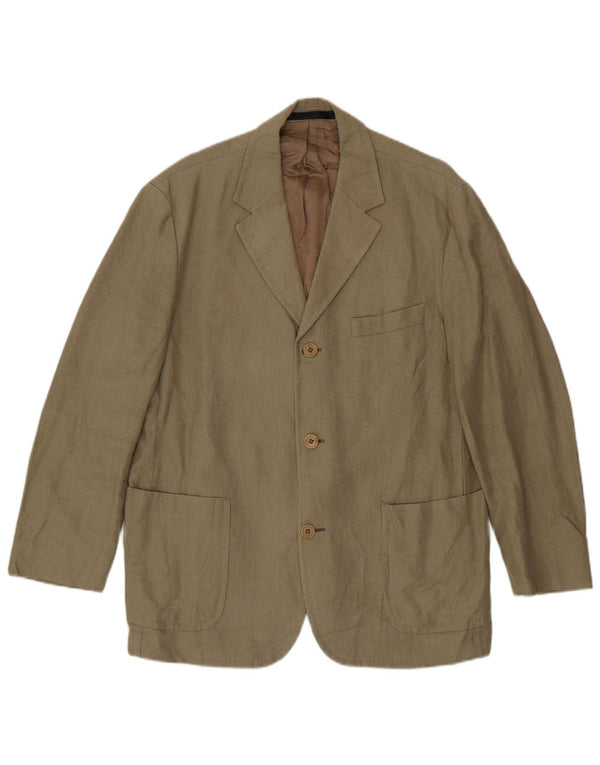 Marks & Spencer Herre 3-knaps blazerjakke UK 40 Medium Khaki Linen