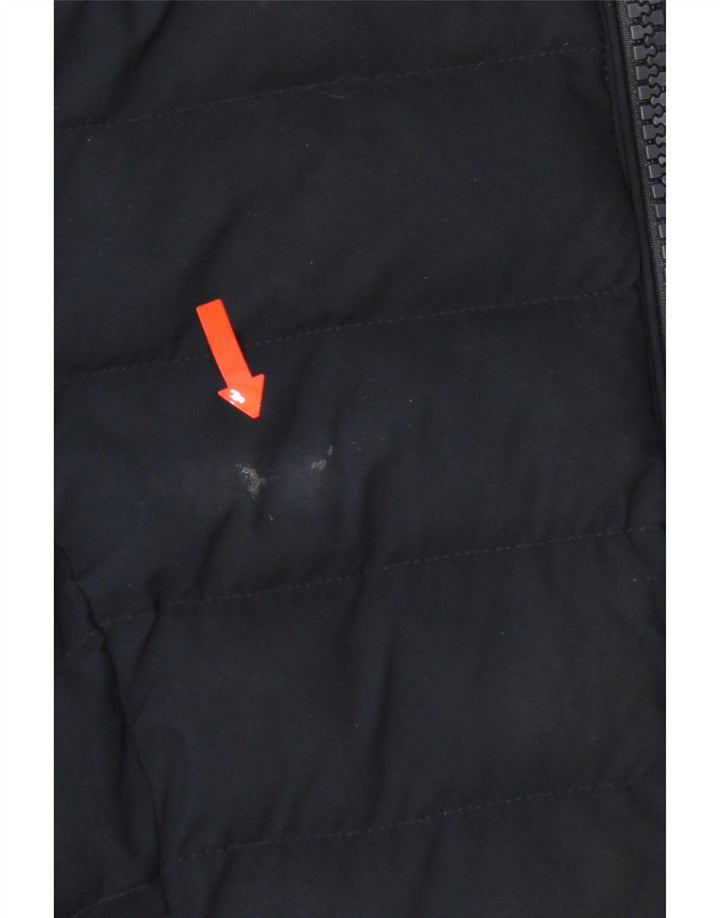 Superdry Womens Hooded Padded Coat UK 10 Small Navy Blue Polyester