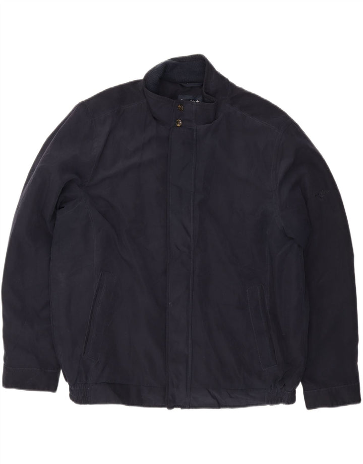 JAMES PRINGLE Mens Bomber Jacket UK 42 XL Navy Blue Polyester Vintage James Pringle and Second-Hand James Pringle from Messina Hembry 