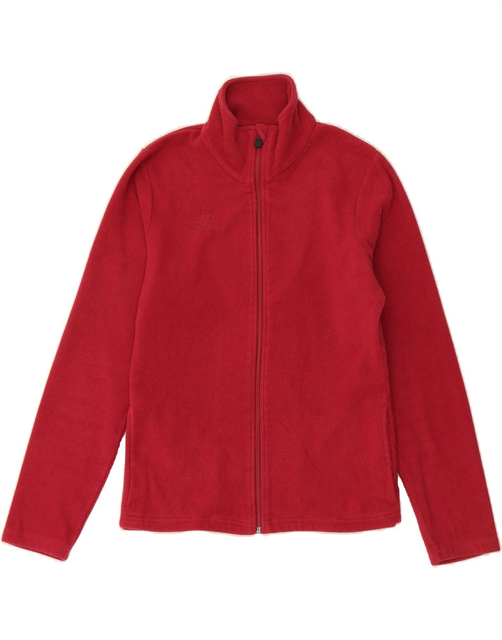 KAPPA Womens Fleece Jacket UK 12 Medium Red Polyester Vintage Kappa and Second-Hand Kappa from Messina Hembry 