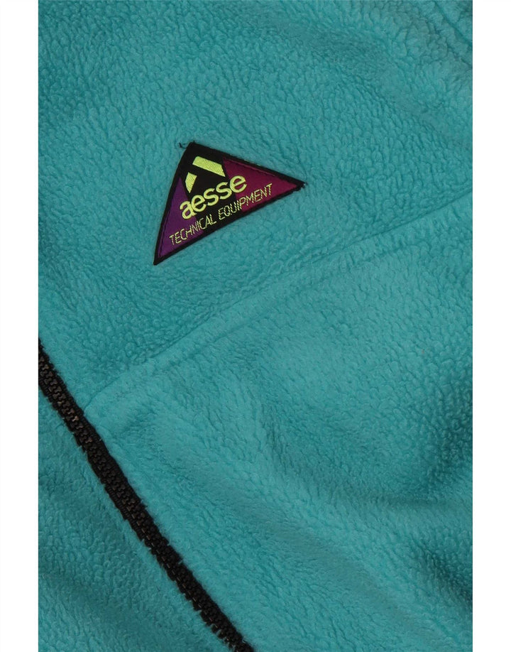 Aesse Mens Fleece Jacket UK 38 Medium Turquoise Polyester Sports