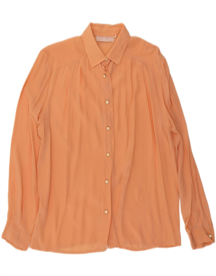 VINTAGE Womens Shirt Blouse UK 16 Large Orange Vintage Vintage and Second-Hand Vintage from Messina Hembry 