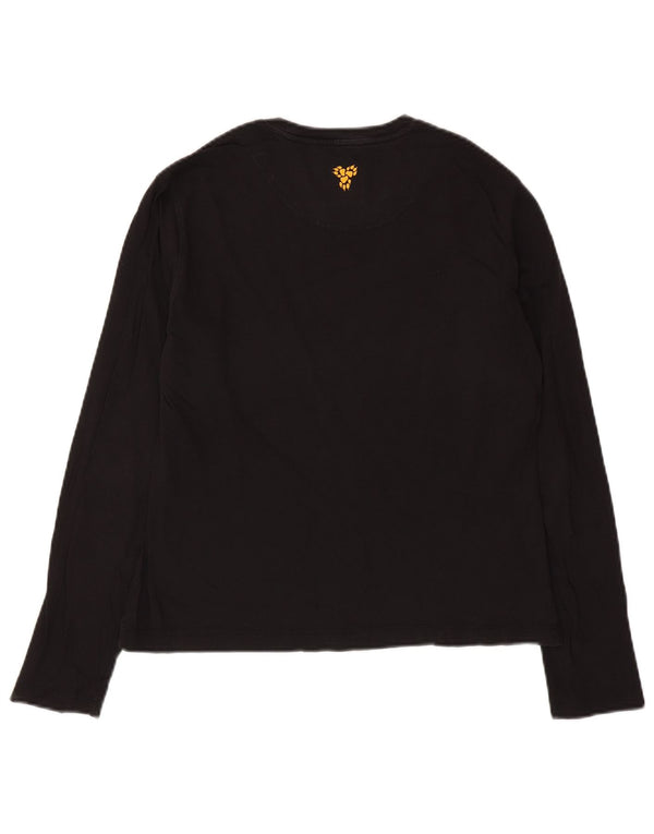 Jack Wolfskin Womens Graphic Top Long Sleeve UK 14/16 Large Black Cotton