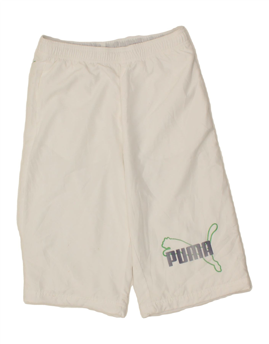 PUMA Boys Graphic Sport Shorts 11-12 Years White Polyester Vintage Puma and Second-Hand Puma from Messina Hembry 