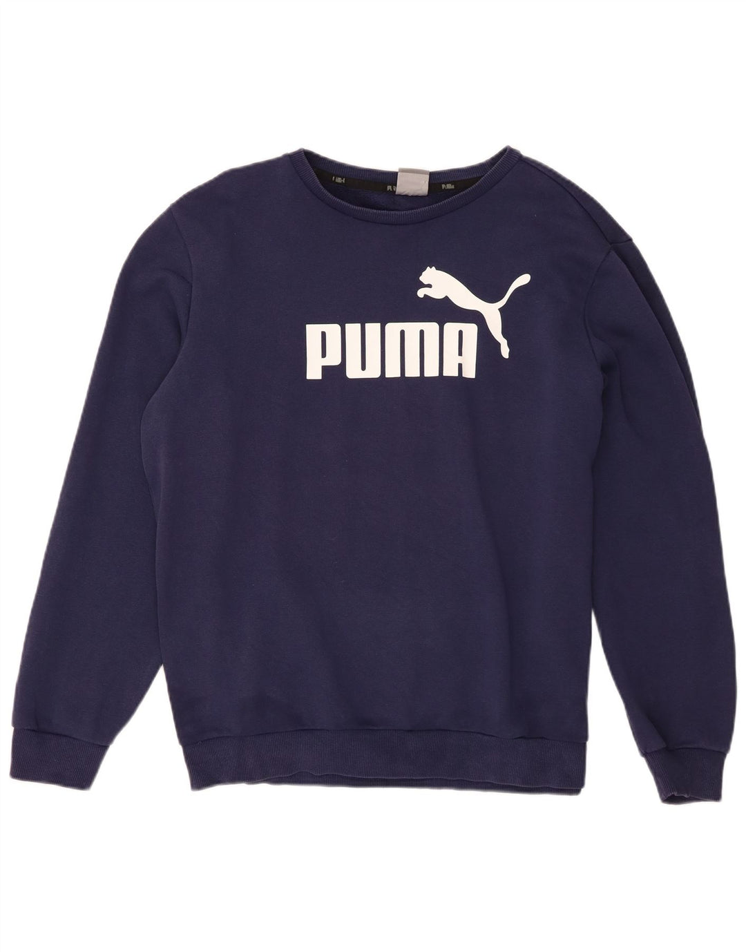Puma Mens Graphic Sweatshirt Jumper Large Navy Blue Cotton
