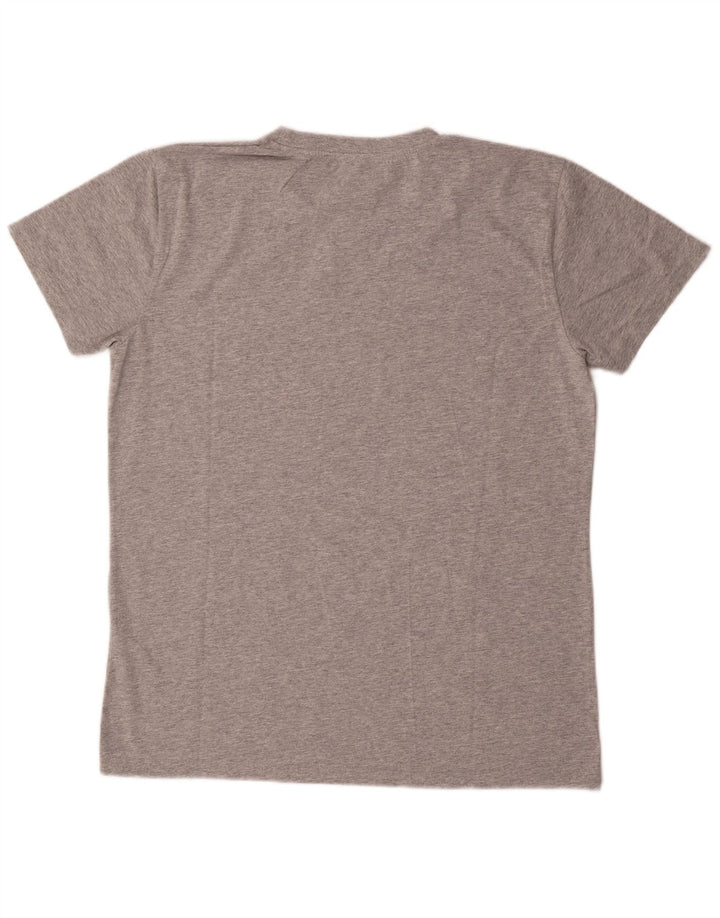 Asics Mens Graphic T-Shirt Top Large Grey Flecked Cotton